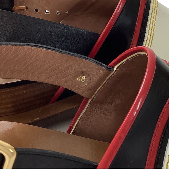 MARNI Size IT 38 (US 8) Sandals Red White Black Colorblock Slingback Shoes - Picture 8 of 15